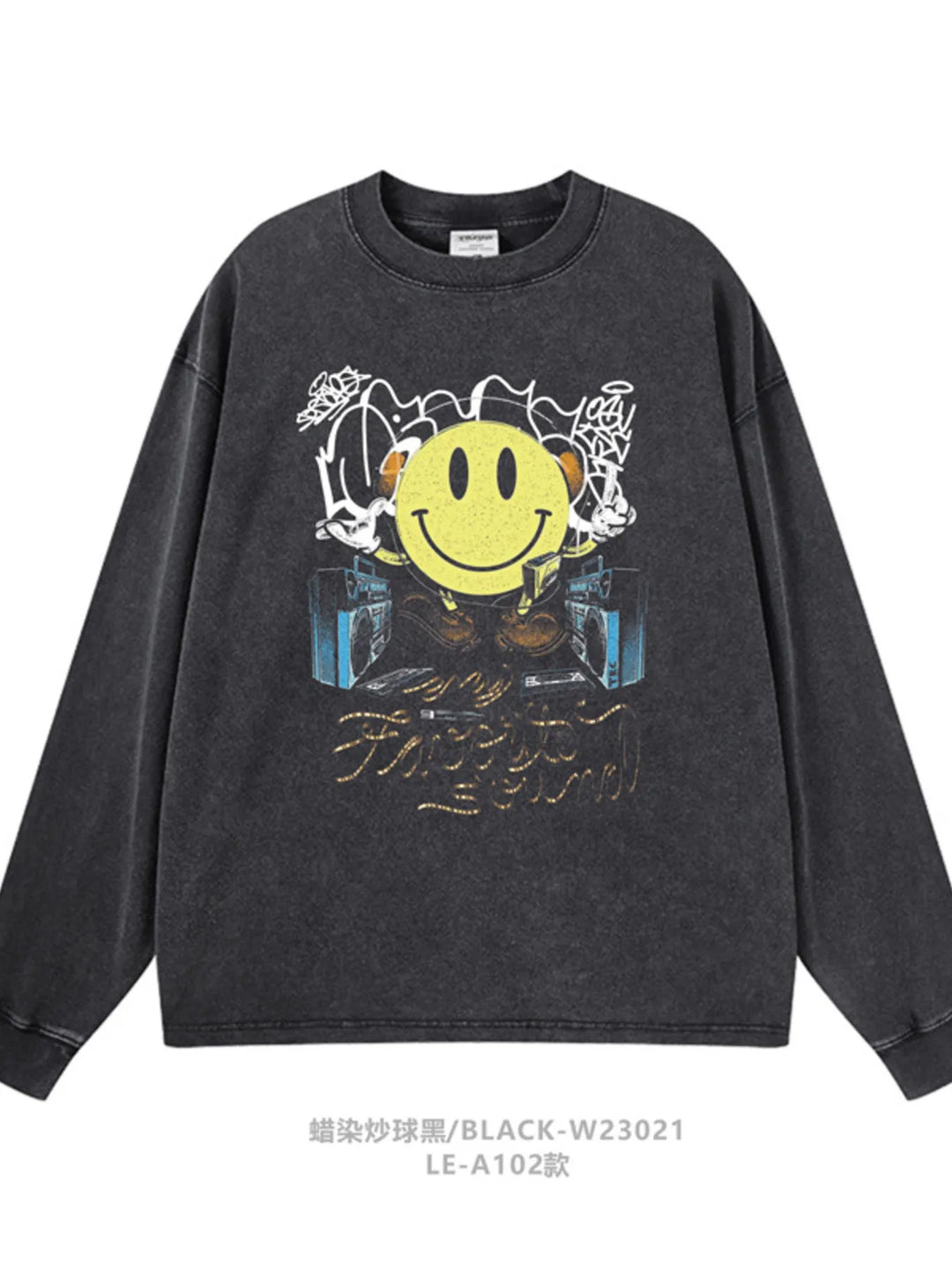 Men's Graphic Round Neck Long Sleeve T-Shirt