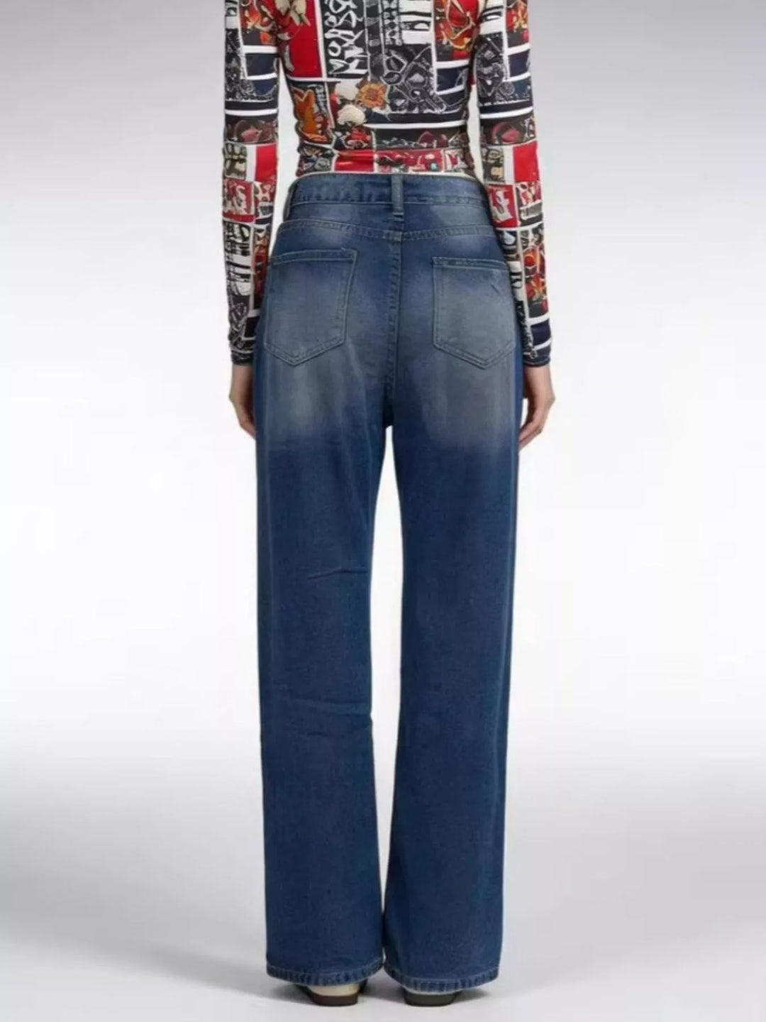 Distressed Wide Leg Jeans