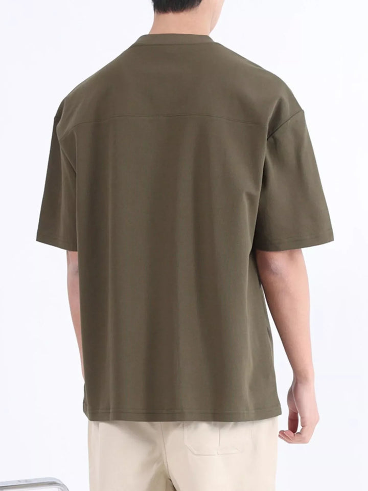 Men's Plus Size Half Sleeve Solid Color Top