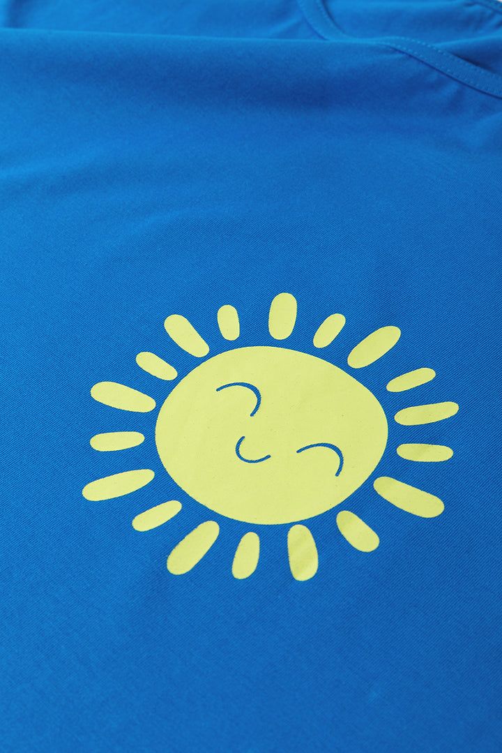 Blue Sun Graphic Casual Tank Top