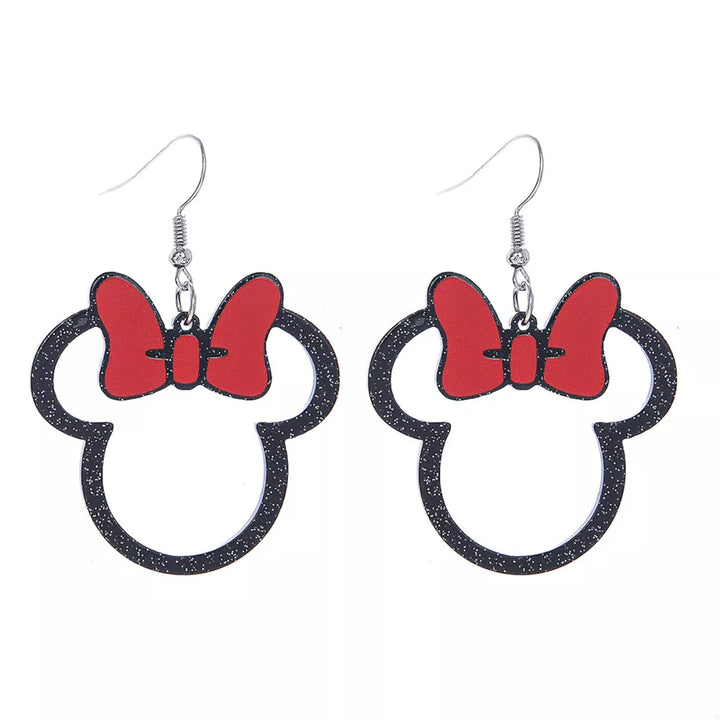 Mickey Mouse Bow Drop Earrings