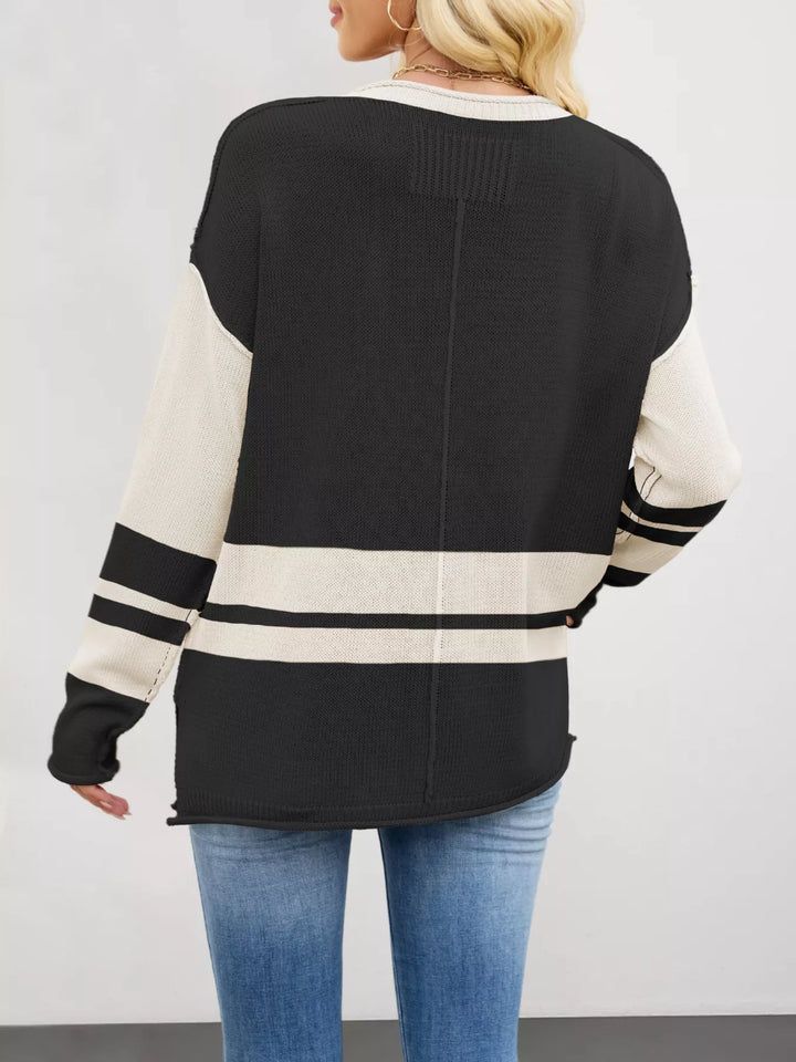 Color Block Side Slit Sweater