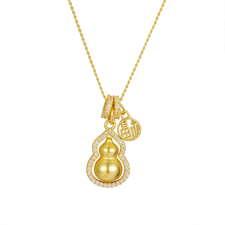 18K Gold-Plated Gourd Pendant Necklace