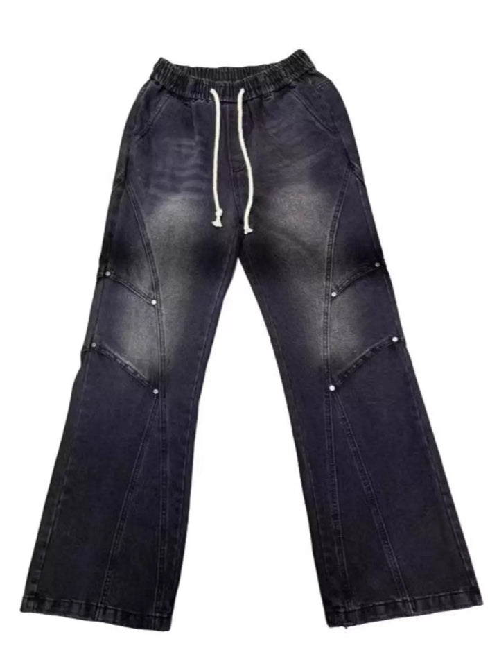 Men's Full Size Vintage Wash Wide Leg Jeans Plus Size