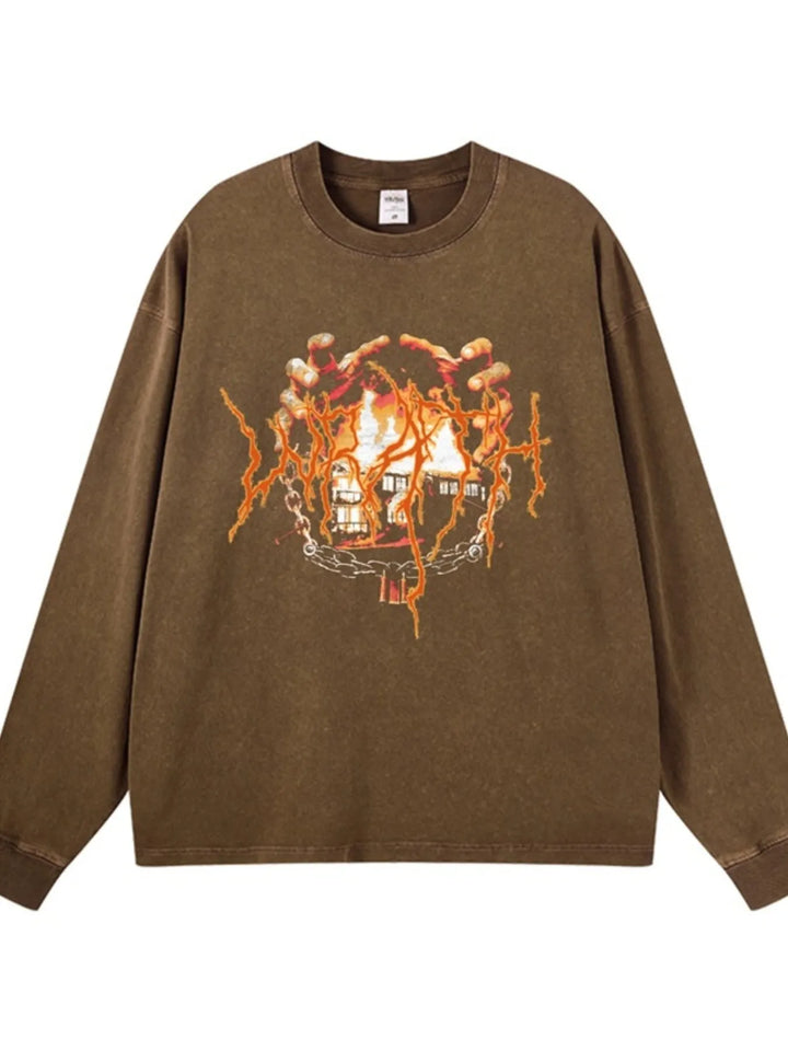 Men's Graphic Oversized Long Sleeve T-Shirt