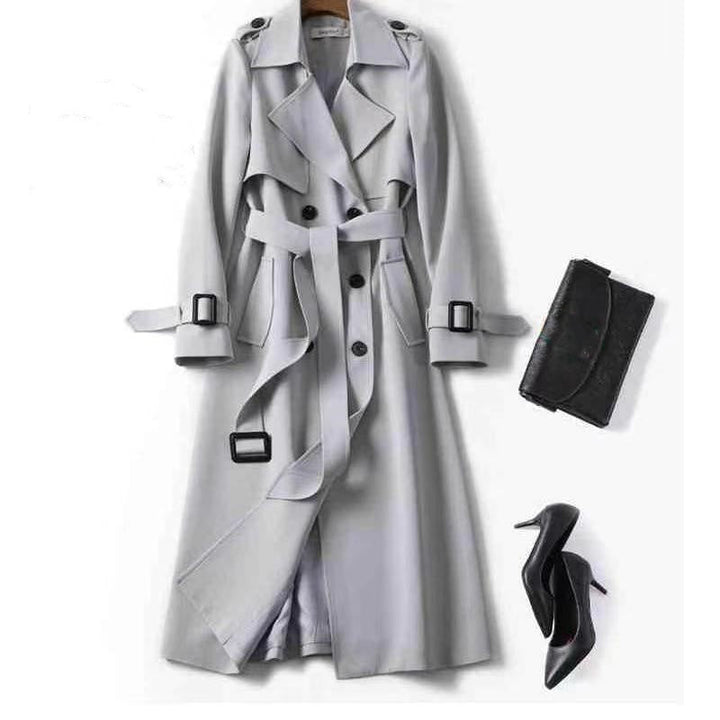 Double-breasted Mid-length Tie Trench Coat
