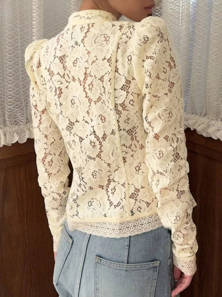 Lace Button-Up Shirt