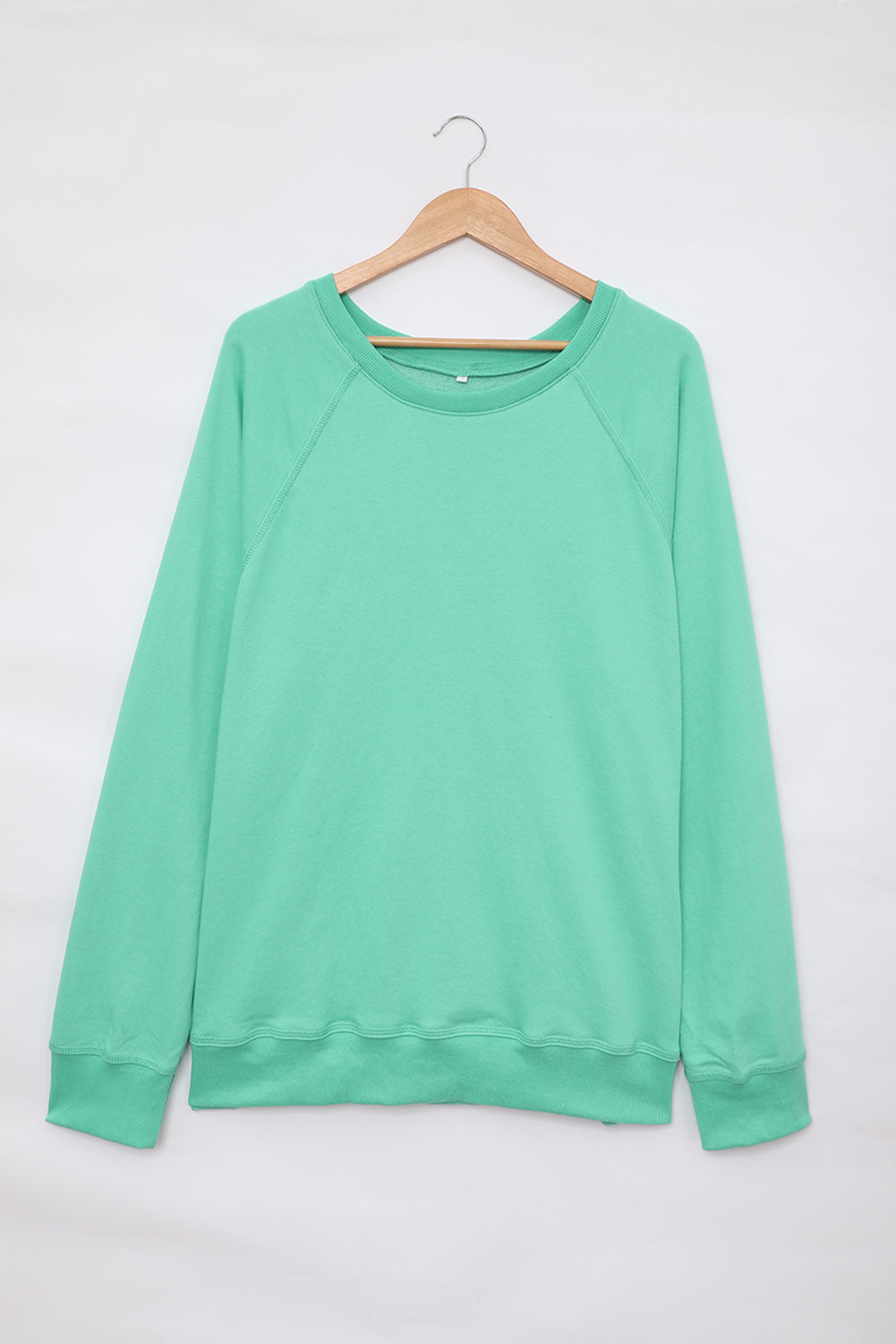 Sweat-shirt vert en coton mélangé French Terry