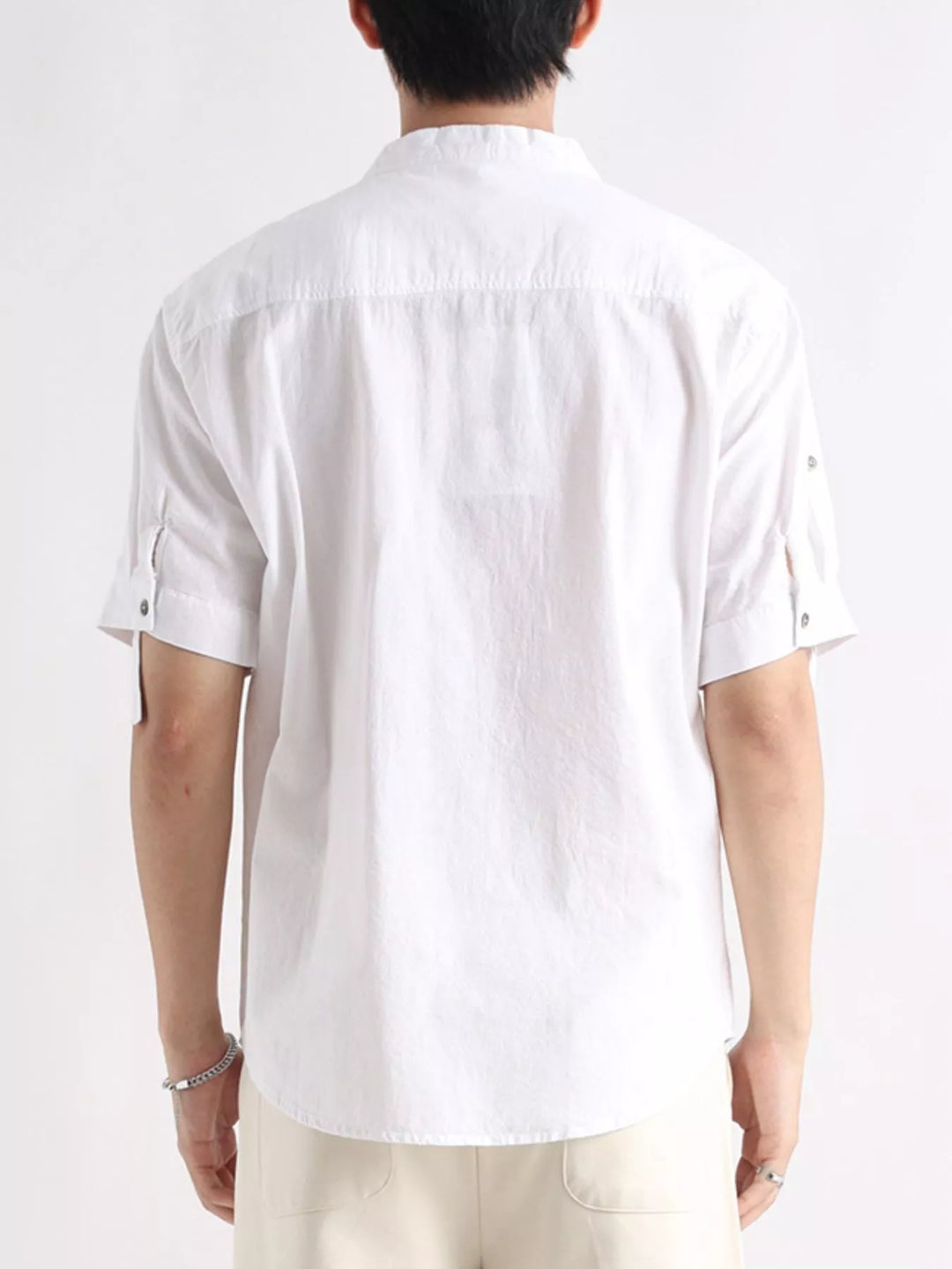 Men's Plus Size Button Detail Short Sleeve Shirt