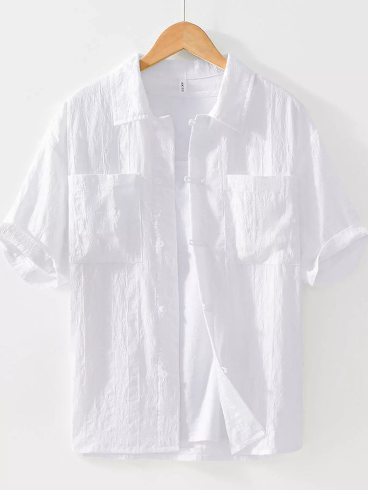 Men's Plus Size Casual Button Up Short Sleeve Shirt