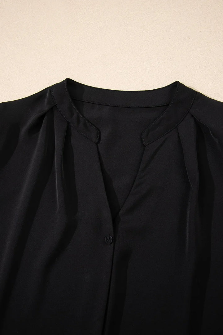 Short Sleeve Notched Blouse