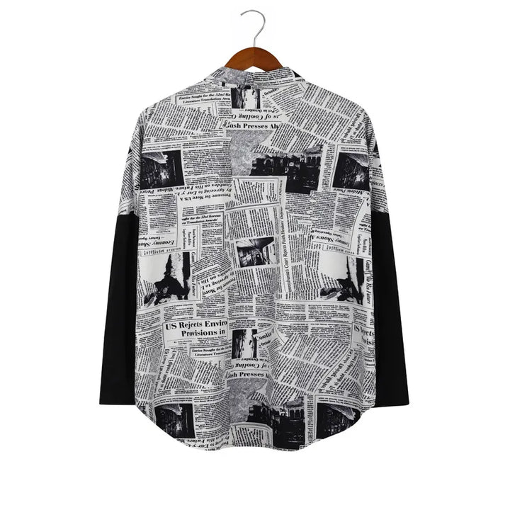 Men's Full Size Contrast Sleeve Button-Up Shirt Plus Size