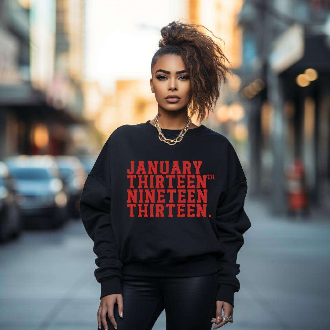 Vintage January Thirteenth Crewneck Pullover Sweatshirt