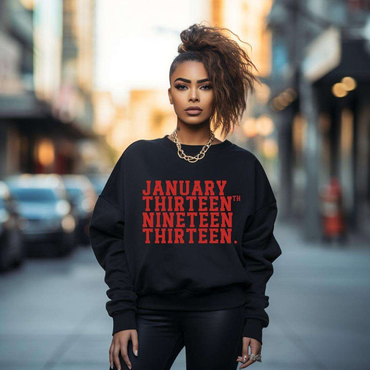 Vintage January Thirteenth Crewneck Pullover Sweatshirt