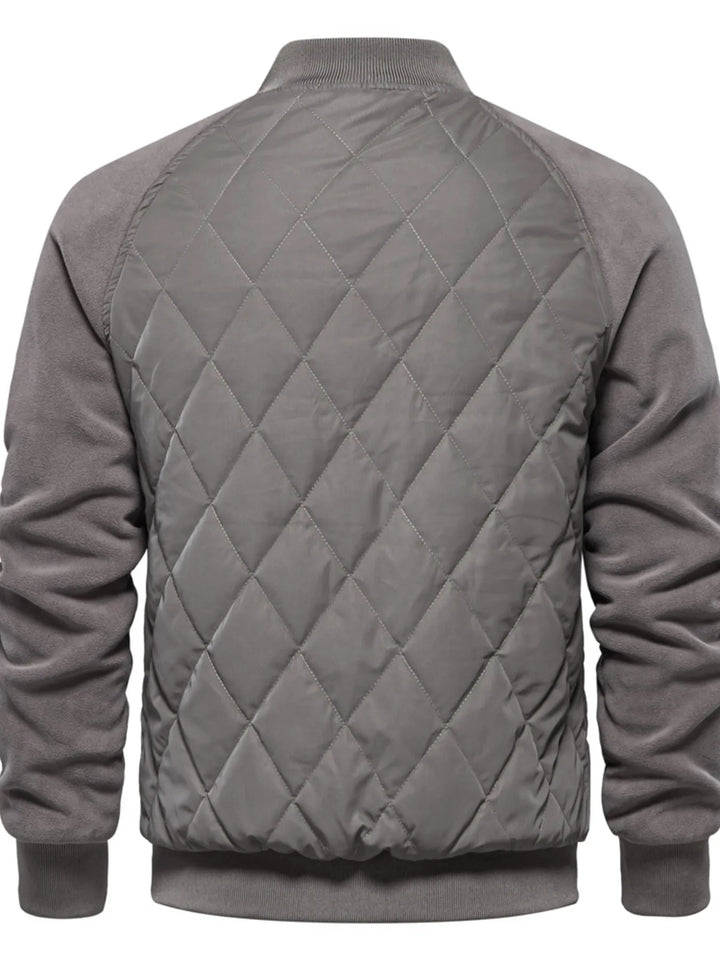 Men's Quilted Snap Down Long Sleeve Jacket