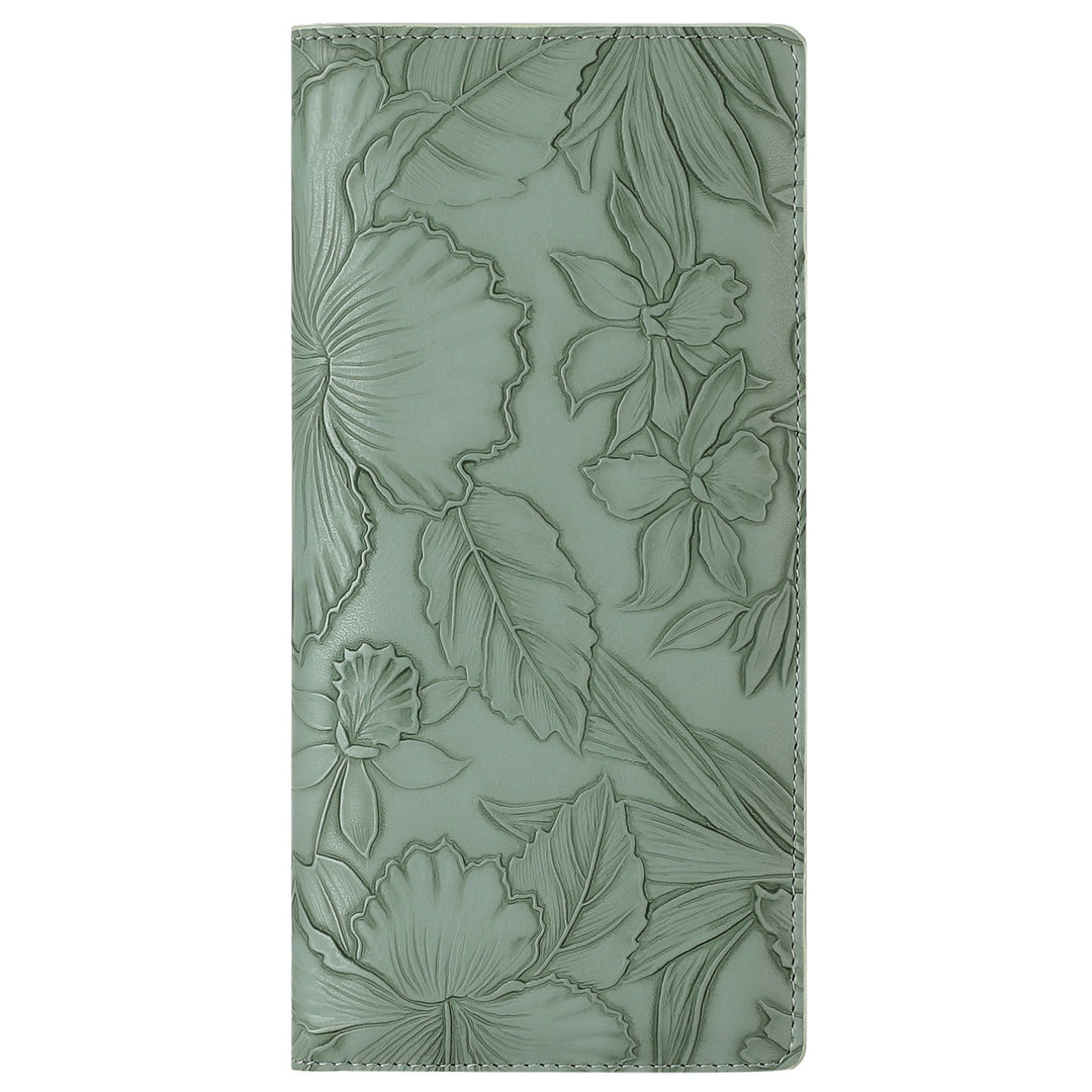 Floral Carved Womens Long Wallet With Embossed Pattern