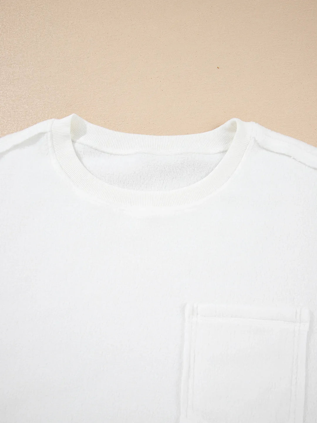 Exposed Seam Chest Pocket Knit Pullover Sweatshirt