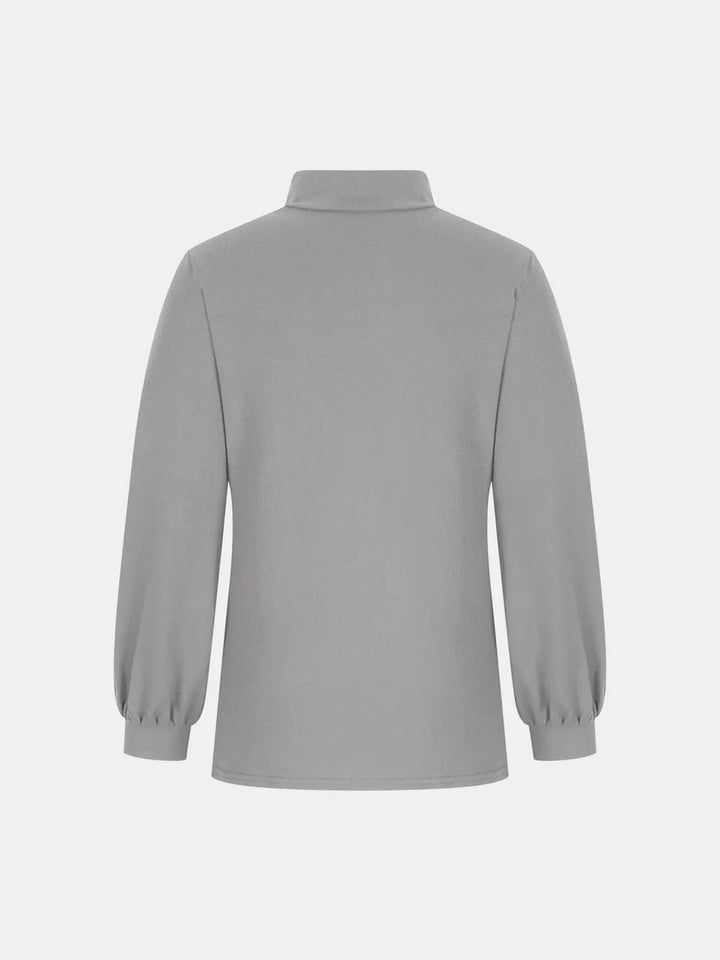 Full Size Mock Neck Long Sleeve T-Shirt