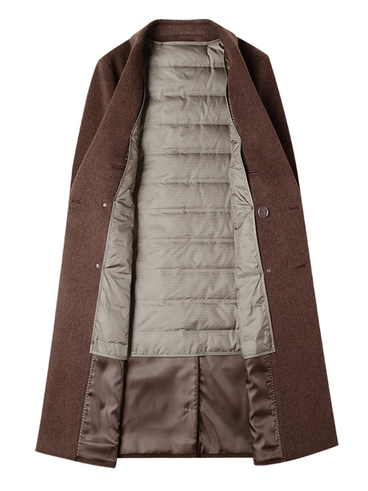 Men's Wool Blend Double-Breasted Overcoat