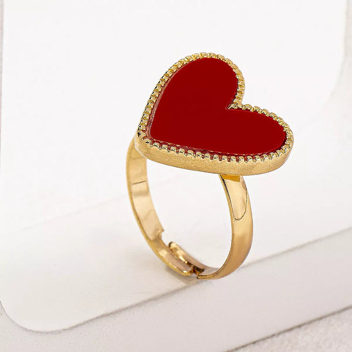 18K Gold-Plated Heart-Shaped Ring
