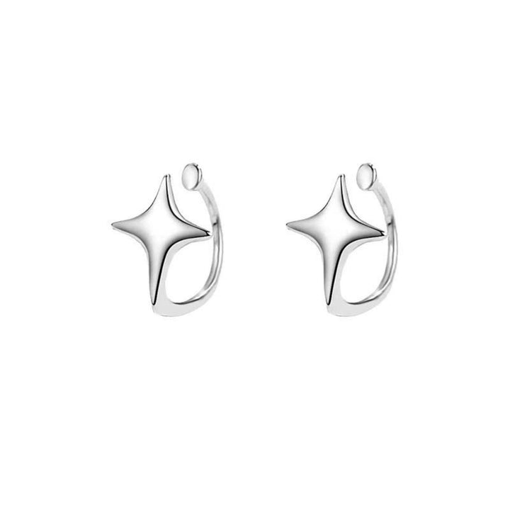 925 Sterling Silver Star Cuff Earrings