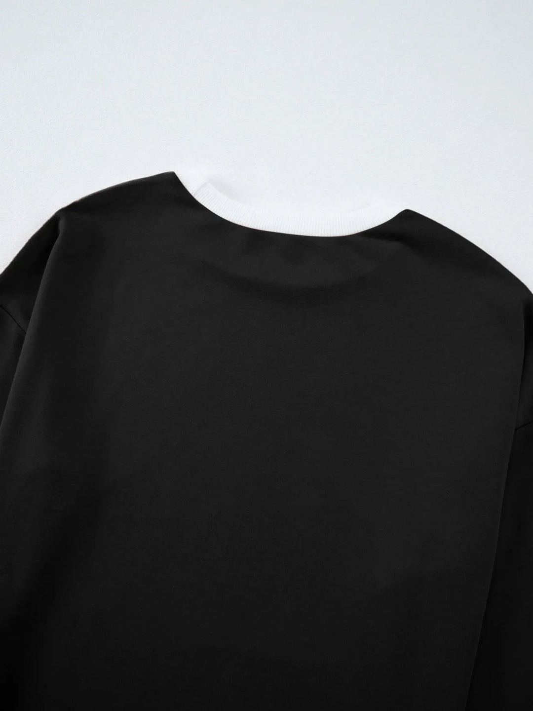 Contrast Trim Round Neck Top and Pants Set