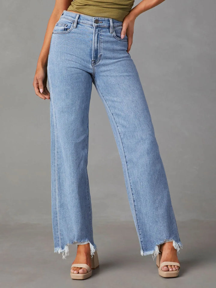Raw Hem Loose Fit Jeans