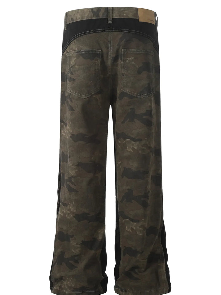 Men's Camo Wide Leg Denim Jeans