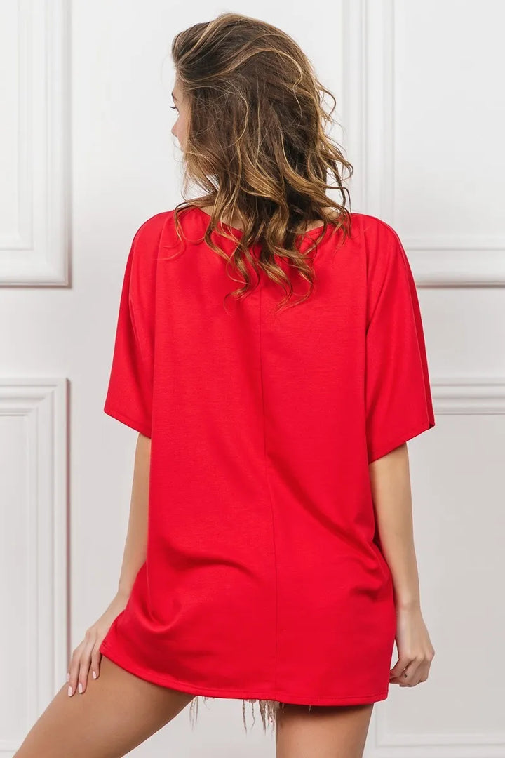 BiBi French Terry With Front Pocket Dolman Sleeves Top