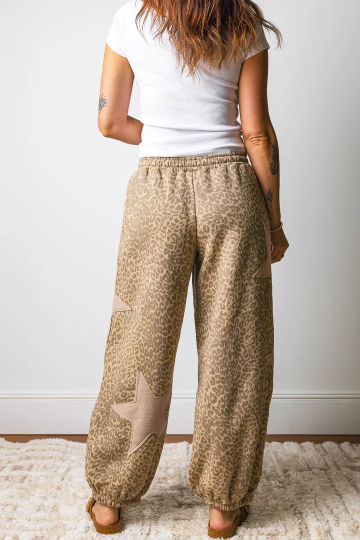 Leopard Star Patch Loose Pants