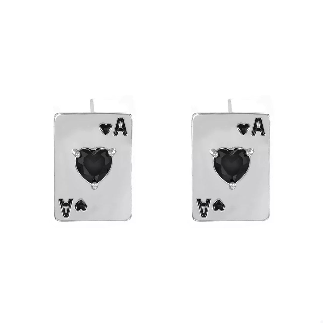 Poker Card Ace of Hearts Stud Earrings