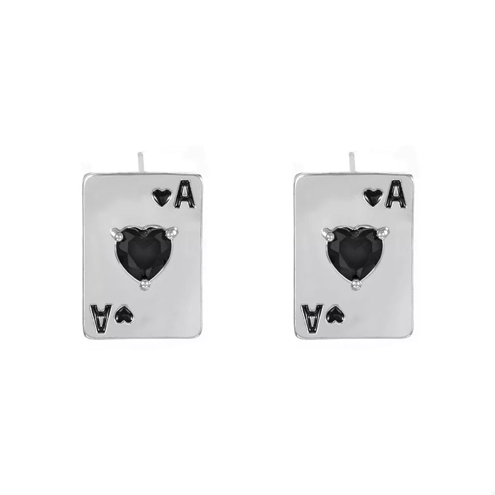 Poker Card Ace of Hearts Stud Earrings