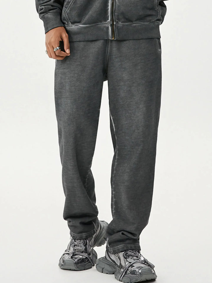 Men's Drawstring Washed Straight Sweatpants