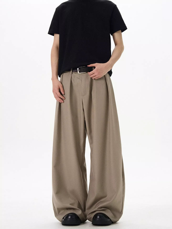Men's Wide Leg Pleated Pants