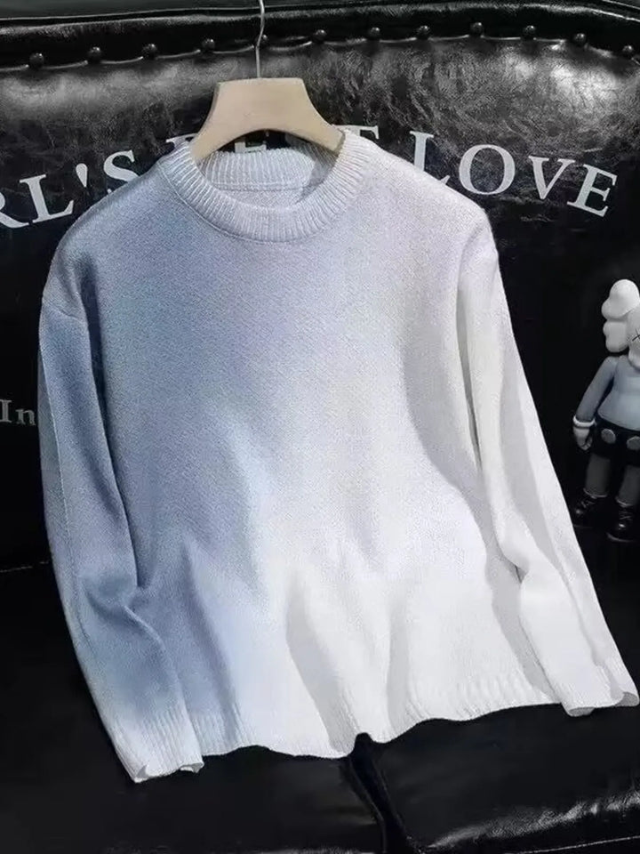 Men's Gradient Round Neck Knitted Pullover