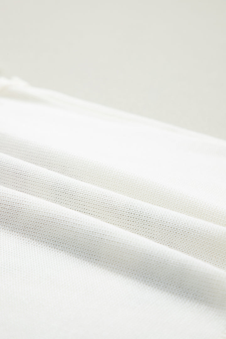 White Retro Floral Print Scalloped Square Neck Knit Sweater Vest