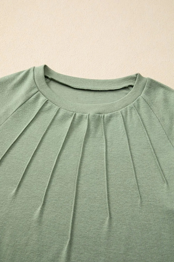 Texture Round Neck Long Sleeve T-Shirt