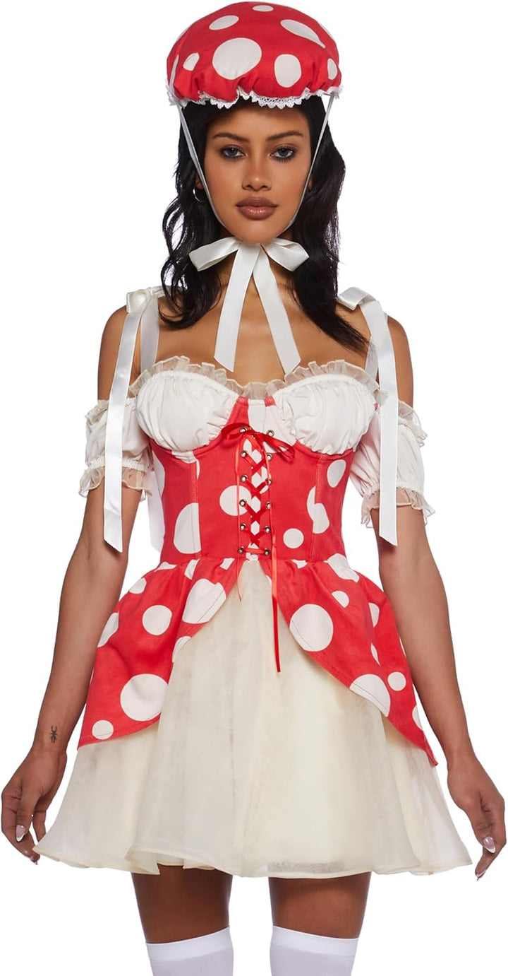 Princess Toad Costume Women Mini Dress - Mushroom Kingdom Halloween Outfit