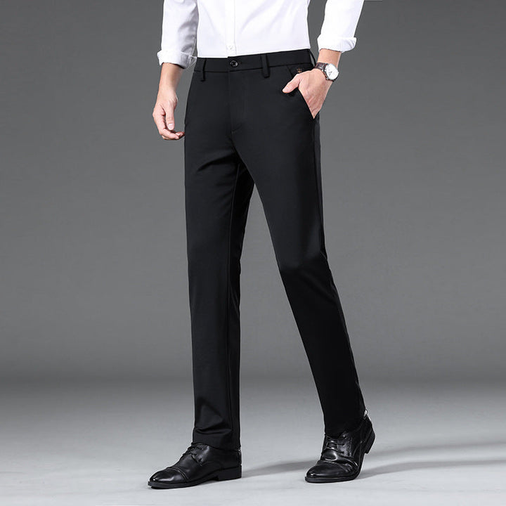 Mens Slim-fit Ice-silk Casual Pants