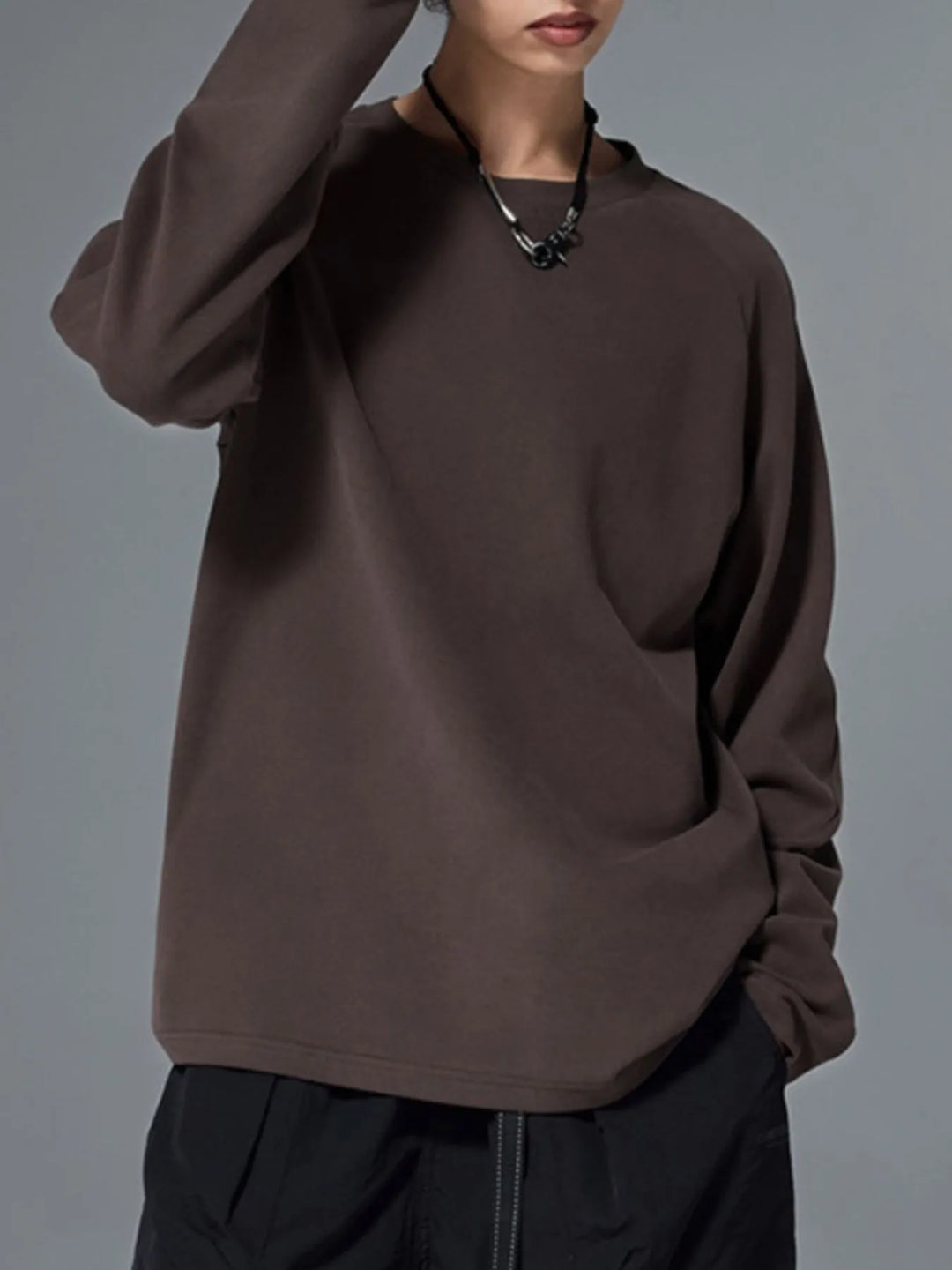 Men's Oversized Round Neck Long Sleeve T-Shirt