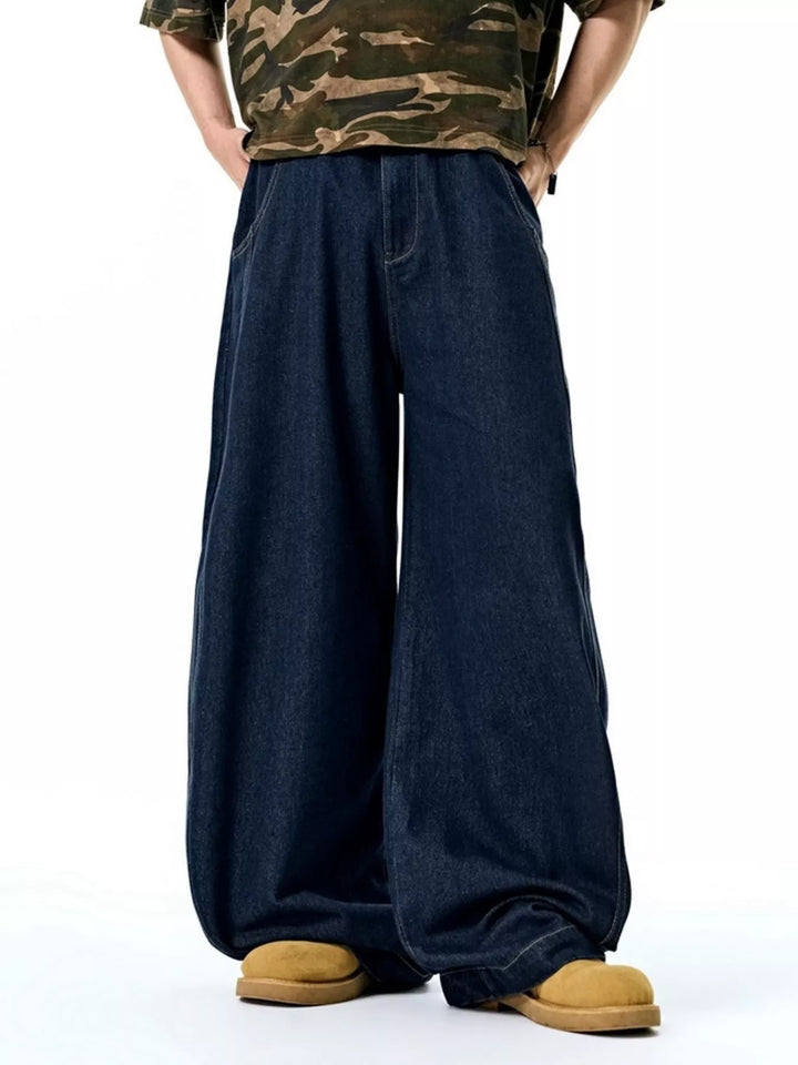 Men's Washed Wide Leg Jeans
