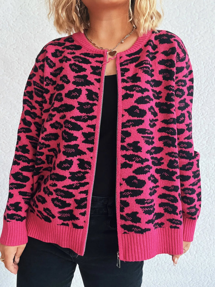 Zip Up Long Sleeve Cardigan