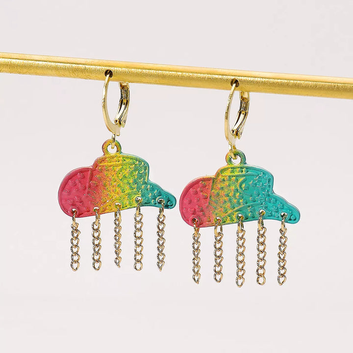 Rainbow Cloud Dangle Earrings