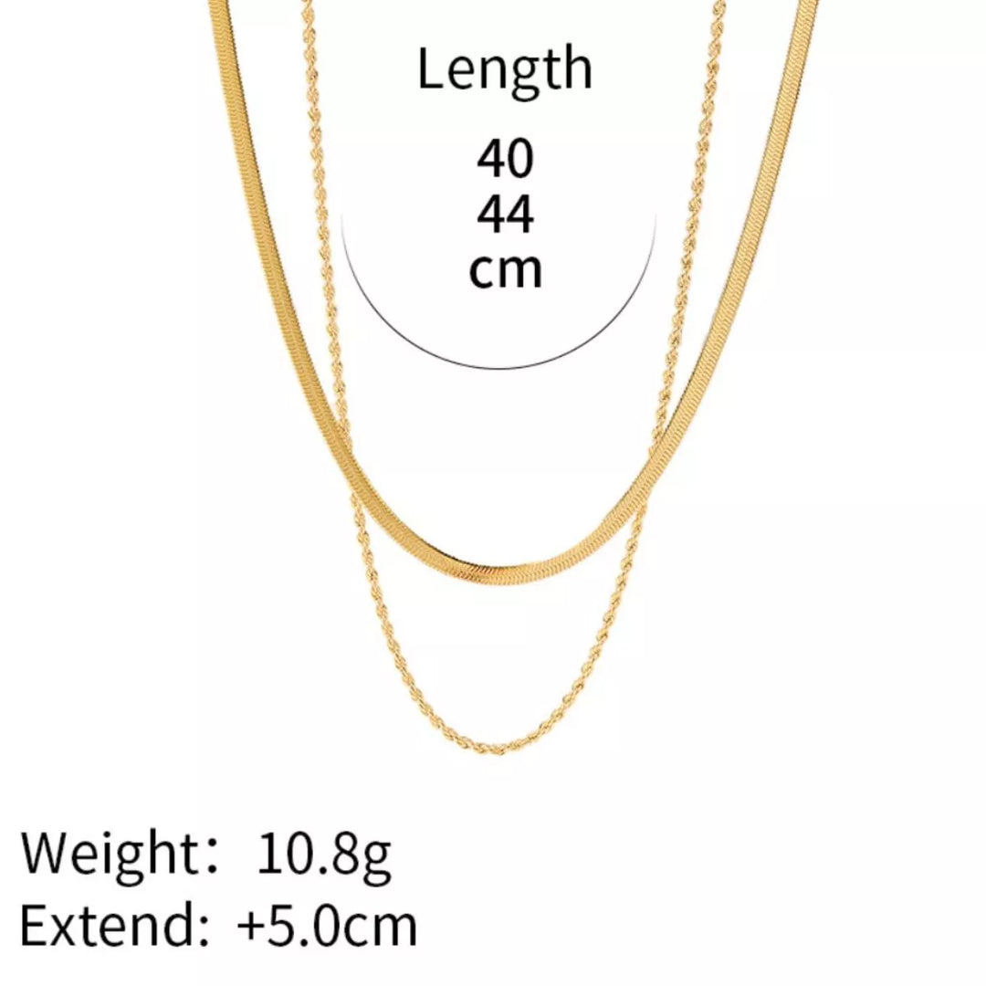 18K Gold-Plated Stainless Steel Layered Necklace