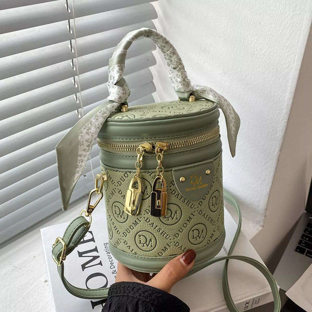 Letter Adjustable Strap Bucket Bag