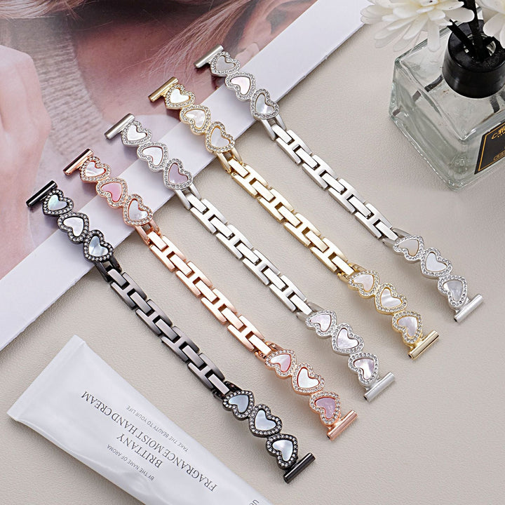 Loving-Heart Shell Metal Watch Strap