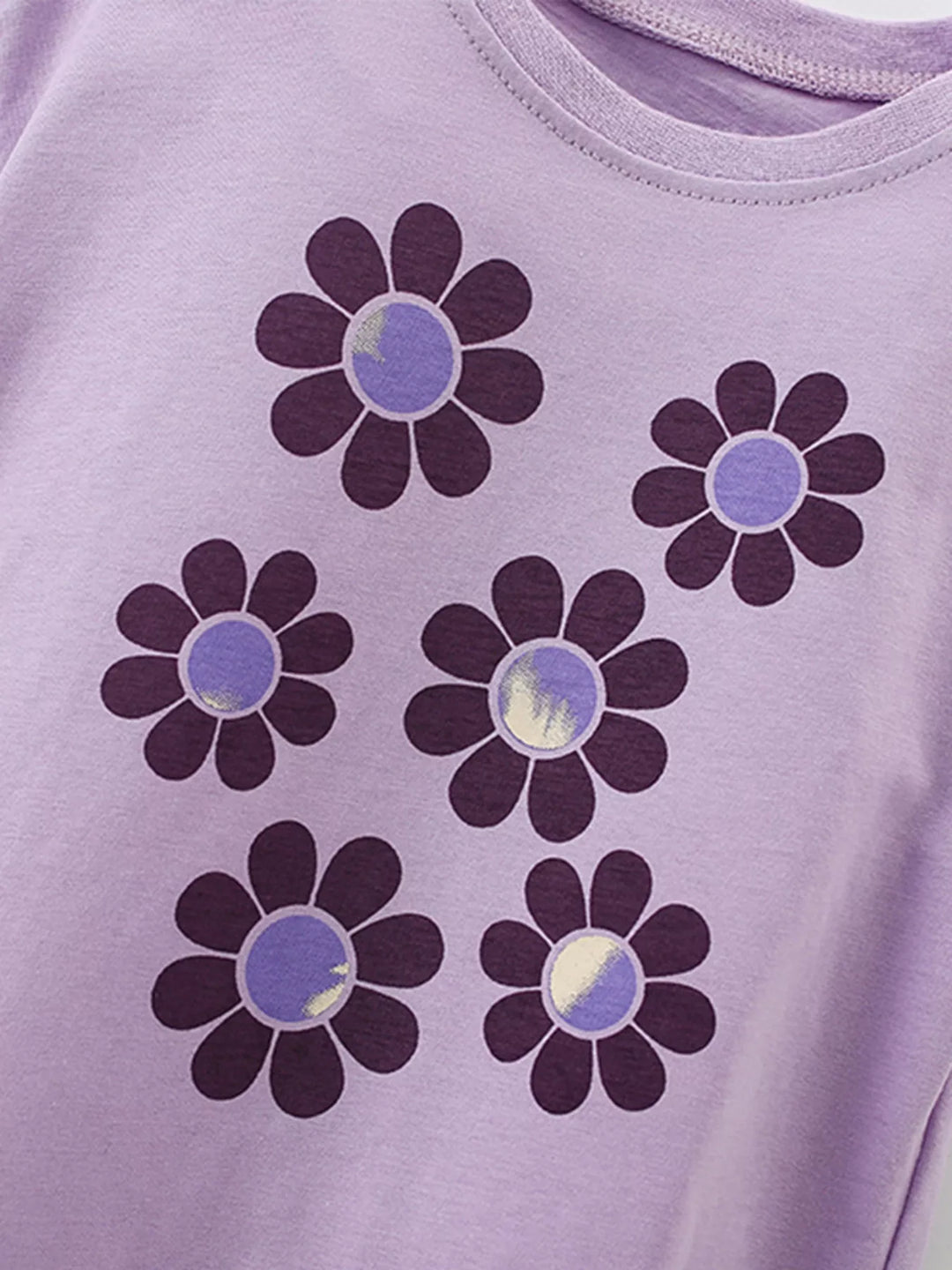 Children's Cute Floral Print Short Sleeve T-Shirt