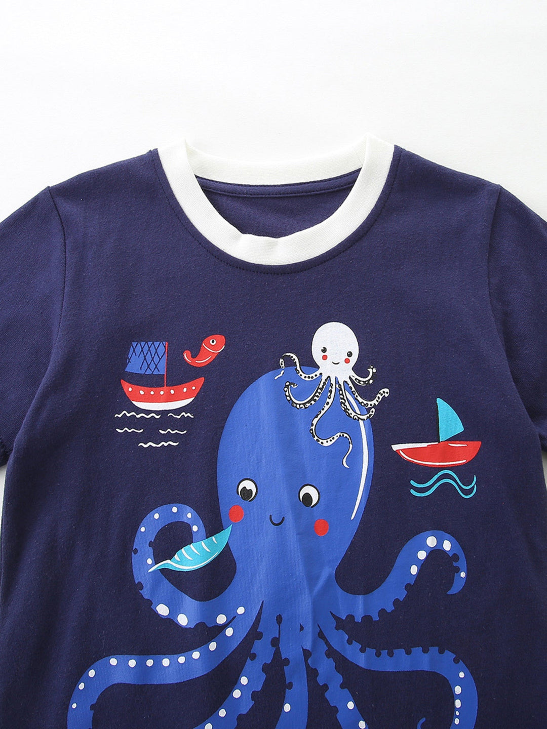 Children's Octopus Graphic Tee and Shorts Set