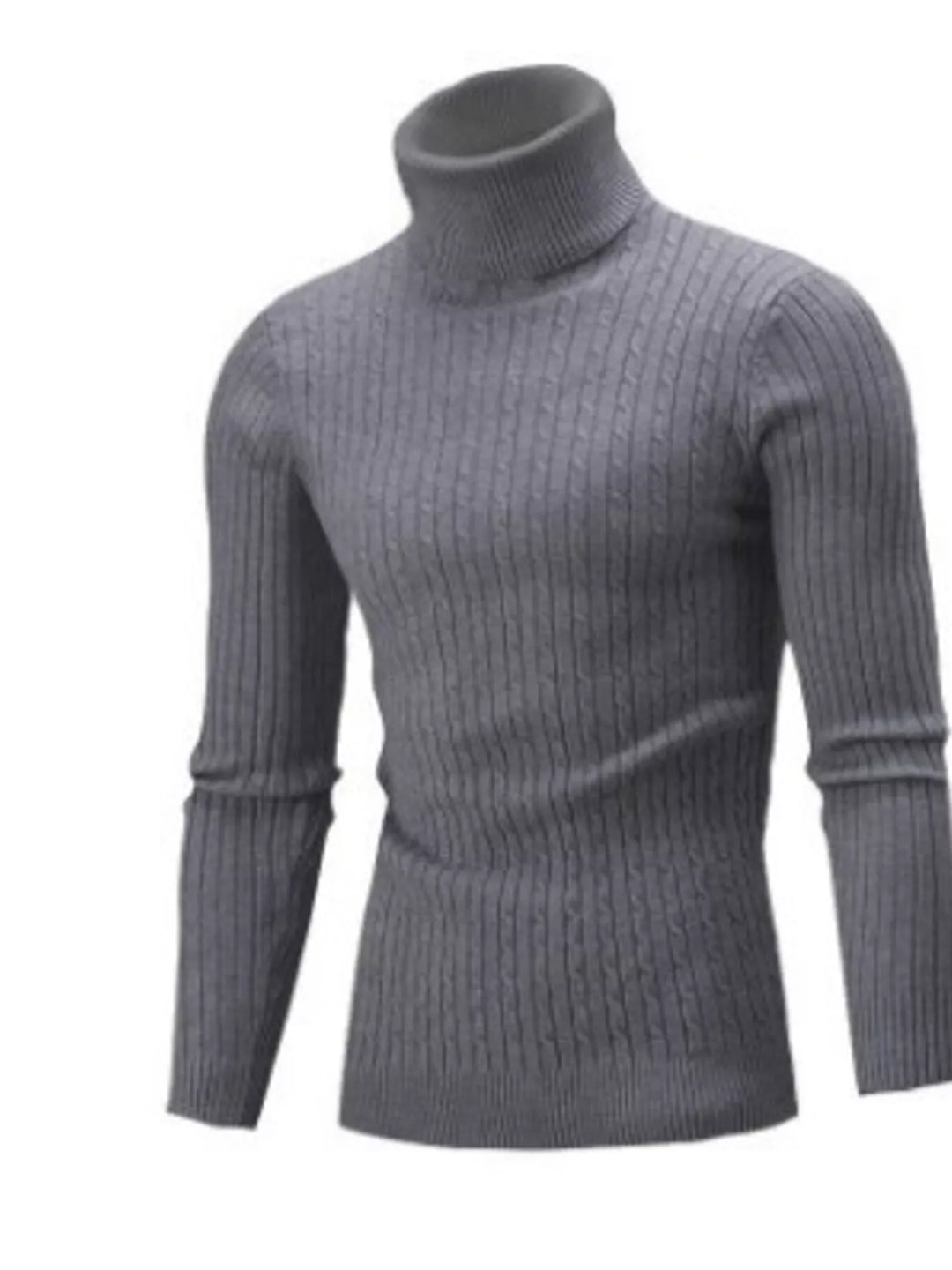 Men's Full Size Classic Cable Knit Turtleneck Sweater Plus Size