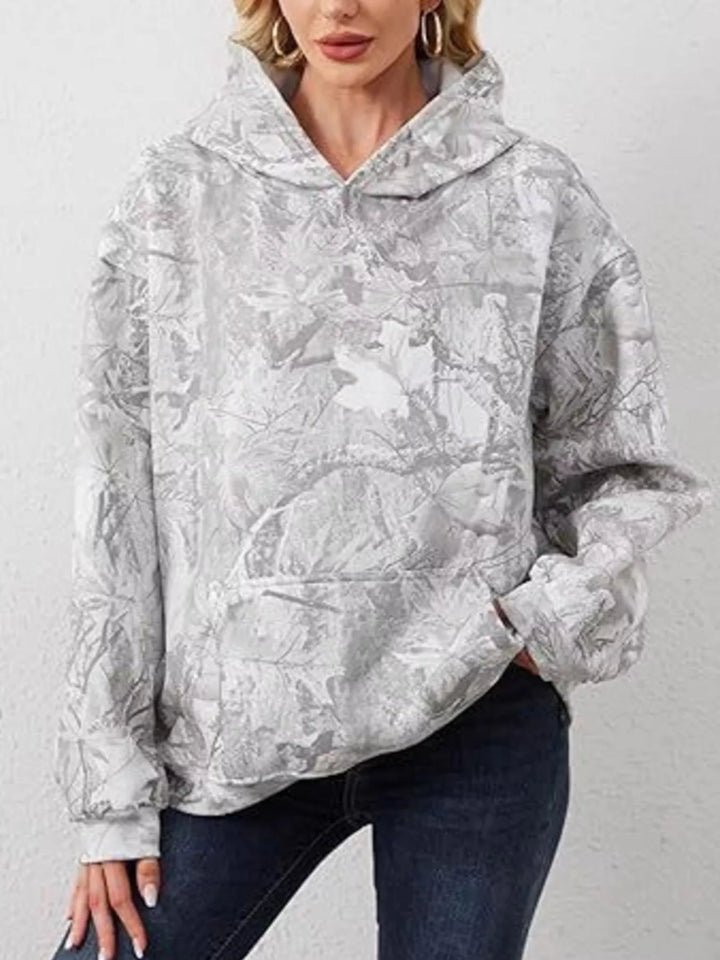 Full Size Kangaroo Pocket Long Sleeve Hoodie Plus Size